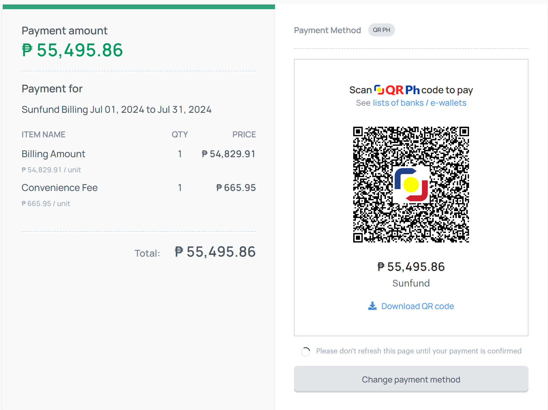 QR Code generated