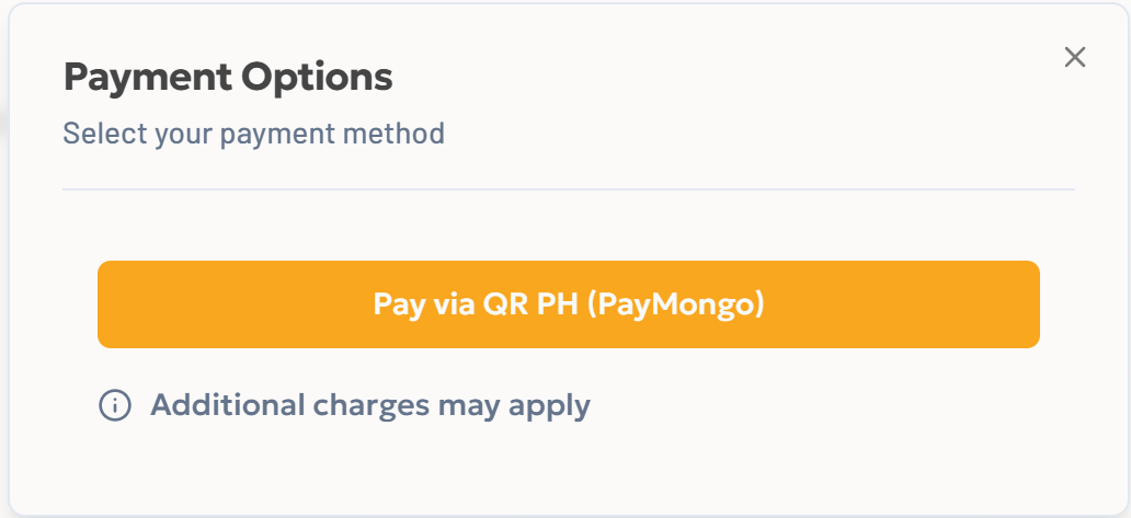 Select payment method